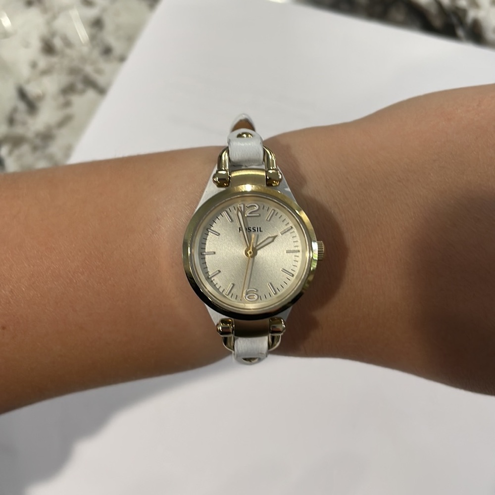 Fossil Georgia Yellow gold toned/Leather ES3266